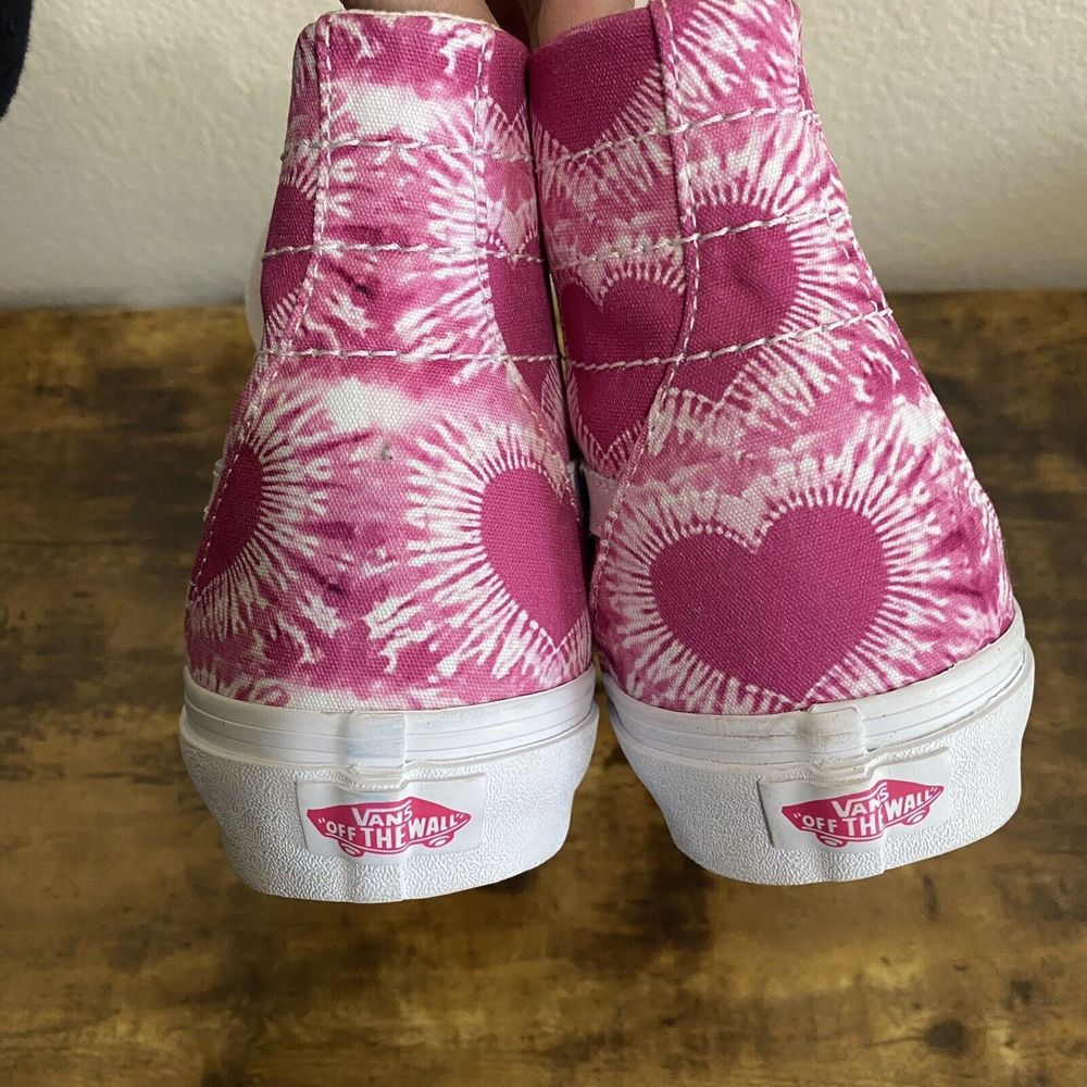 Vans SK8-Hi Tapered Heart Print Sneakers Pink Size M10 W11.5 SB7 - Picture 5 of 8